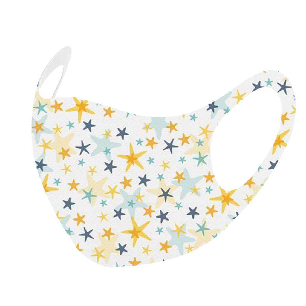 10шт взрослых печатных ледяных шелковых масок для защиты от пыли и дымки