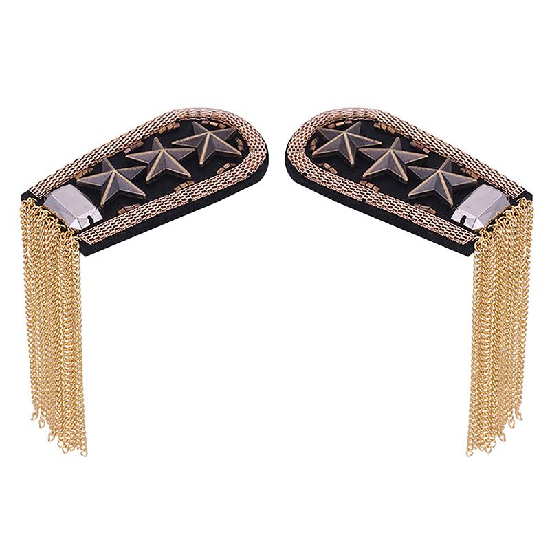 1 шт. Винтажная пятизвездочная кисточка на цепочке значки на погонах бисер ткань металлический эполет военный значок на броши медаль