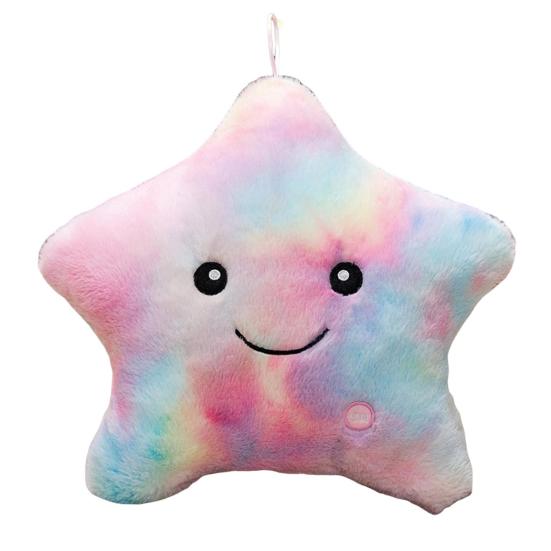Twinkle Star Pillow Stuffed Star LED Light Up Cushion Glowing Star Throw Pillow Night Light Kids Sensory Plush Toy for Children
