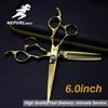 6,0" Парикмахерские ножницы и филировочные ножницы с золотым цветочным узором