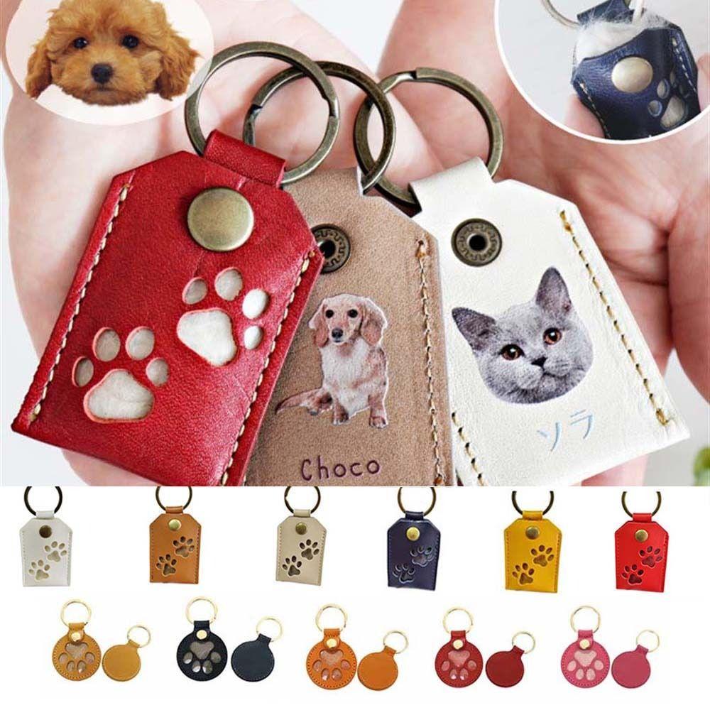 Puppy Pet Hair Storage Bag Keyring Dogs Paw Pendant Dog Hair Storage Box Pet Hair Keychain  Unisex