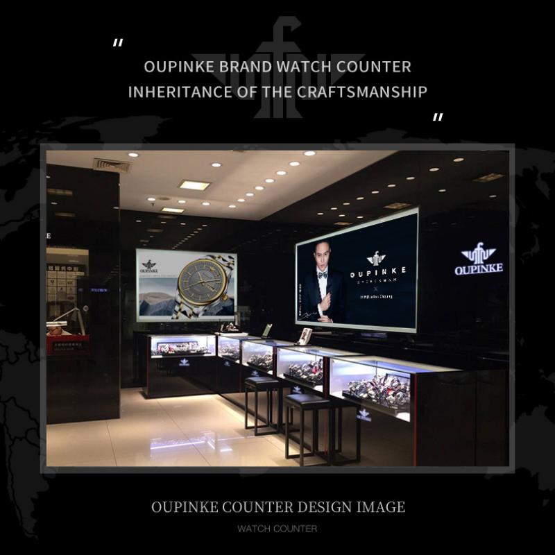 OUPINKE Новые мужские часы для бизнеса и отдыха, механические часы, многофункциональные механические часы Green Water Ghost, элитные деловые часы