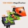 4,3-дюймовый ЖК-микроскоп с 8 светодиодами, профессиональный паяльный микроскоп, 1000-кратное увеличение, монетный микроскоп для ремонта электроники