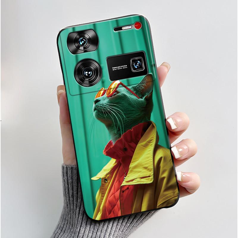 Милый Чехол Для ZTE Nubia Z60 Ultra 5G Capa Fundas Печатный Корпус Защитная Задняя Крышка Мягкий Силикон Мультяшный Черный Корпус Coque