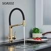 Filter Kitchen Faucet Black Dual Spout Drinking Water Faucet Mixer 360 Degree Rotation Hot Cold Water Purification Feature Tap