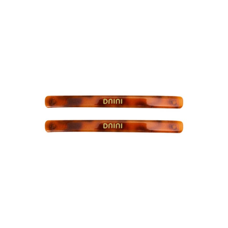 DNINI Simple Lettering Barrettes(Brown)