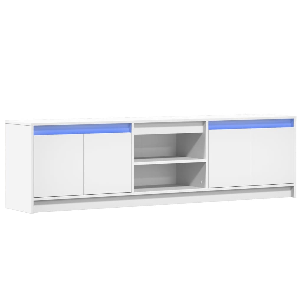 Vidaxl Szafka Tv Z Led, Biała, 180X34X50 Cm, Materiał Drewnopochodny
