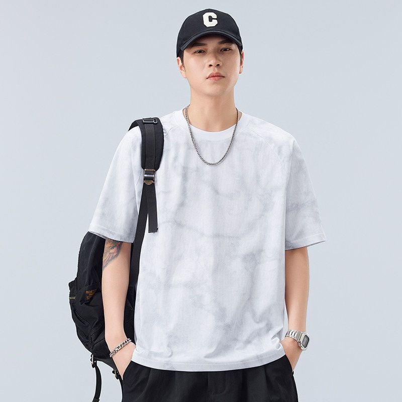 Cooling Breathable! Elastic and Stylish! Foreign Trade Export Cut the Tag off T-shirt Men's Short sleeve Brand Clearance Leak Detection Summer