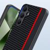 For Samsung Galaxy S25+ Case Leather+PC Hard Phone Cover Carbon Fiber Texture
