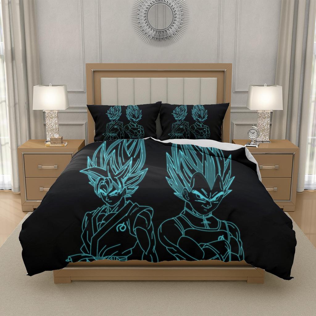 G-Goku D-Dragon B-Ball Z-Z Anime Duvet Cover and Pillowcase Set Breathable Polyester Kids Room Gift Single Double Queen King Size