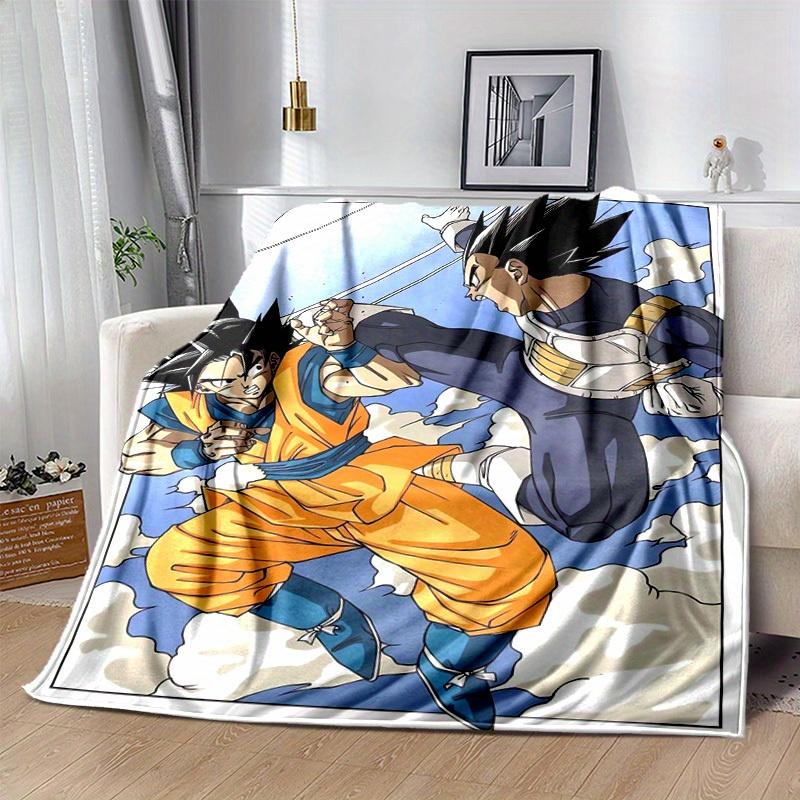 1pc, Dragon Ball Battle Scene: A Perfect Gift, Cozy Home Decor Blanket for Bedroom, Living Room, Travel, Camping, Car, Beach, Office Naps. Soft Flanne