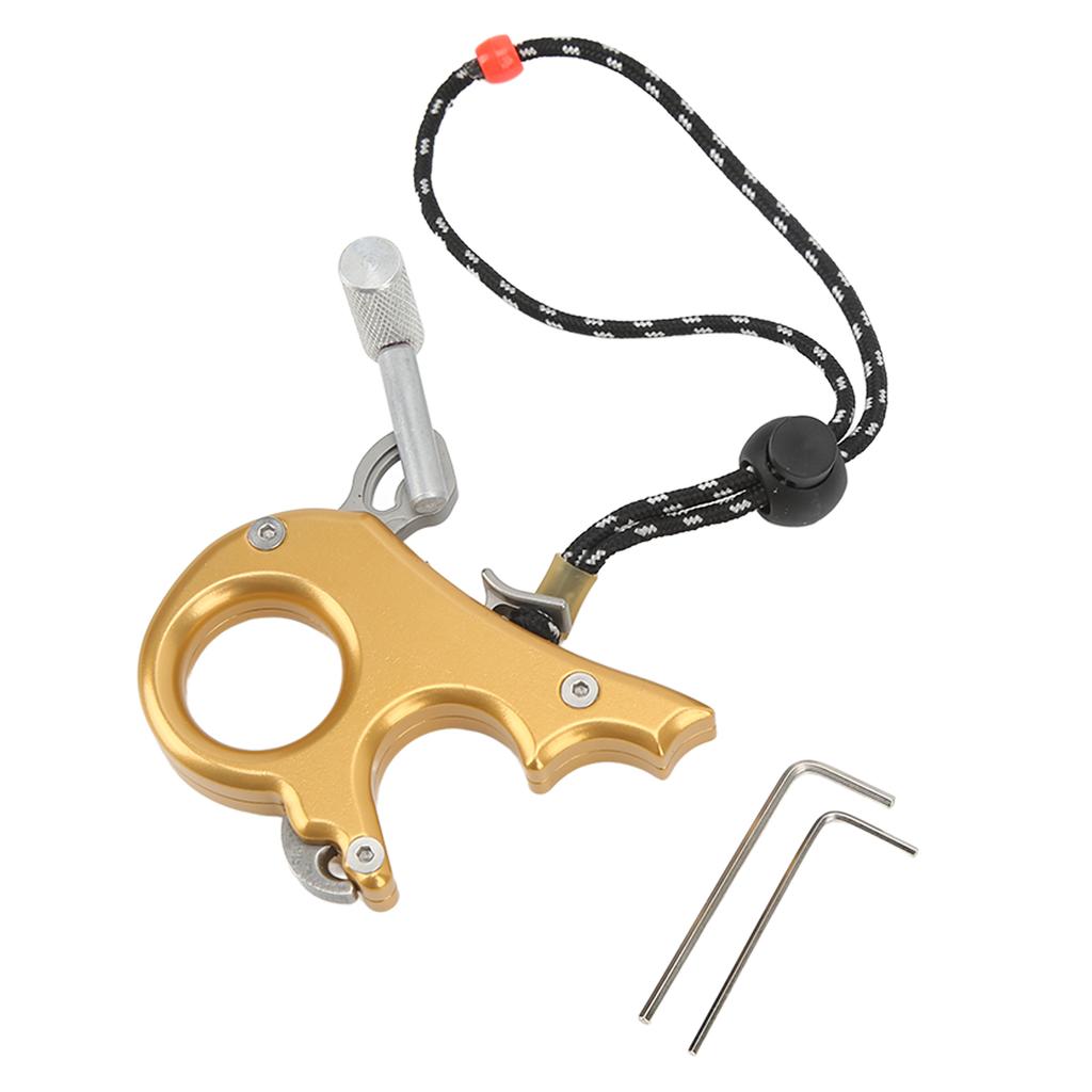 Archery Thumb Trigger Aluminum Alloy Compound Bow Release Aids 3 Finger Grip Caliper for Outdoor Hunting Shooting