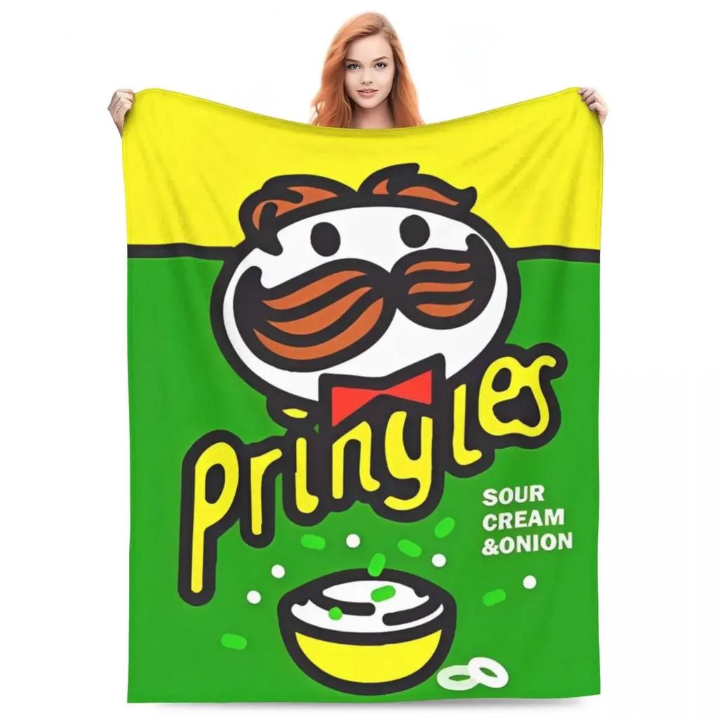 Фланелевое одеяло с чипсами Pringles, забавный плед для дома x см