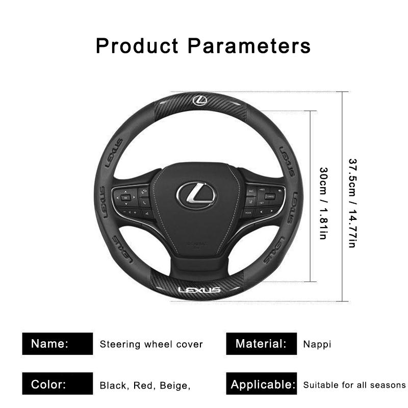 DMTZ1 Car Anti Slip Carbon Fiber Leather Steering Wheel Cover For Lexus GX460 Ct200h IS250 ES 220D IS200 Fsport GS GX IS LS LX NX RX