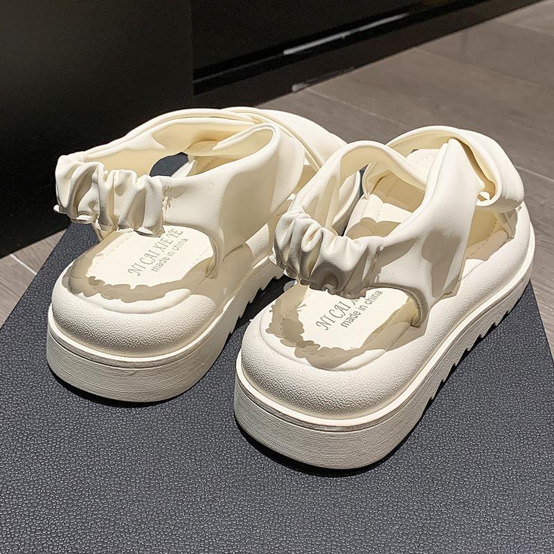 Fashion Sandals Women Platform Sandals Summer Women Fashion PU Lightweight Buckle Platform Heel Sandalias Mujer