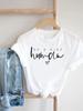 (Asian Size) Tee Top Women Love Letter Style Cute Clothing T Shirt Woman Print Fashion Female Short Sleeve Graphic T-shirts