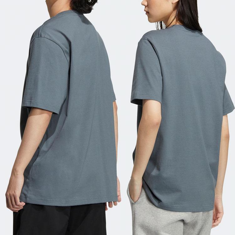 Adidas Originals X Charr Morita Capsule Collection Cartoon Plant Print Casual Sport Short Sleeve T-Shirt Unisex Tops Mist-Blue HR3475