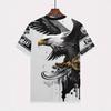 Boys' Short-Sleeved 3D Digital Print Casual T-Shirt with Eagle Design