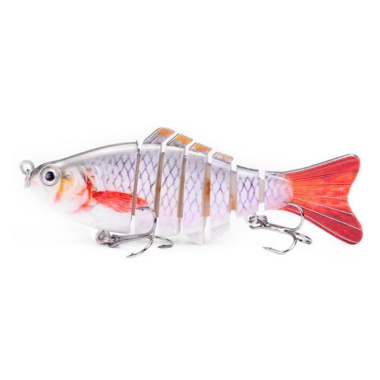 10CM/15.3G многосочлененная рыболовная приманка с крючками, реалистичная 7-секционная пластиковая искусственная приманка для пресноводной и соленой рыбалки