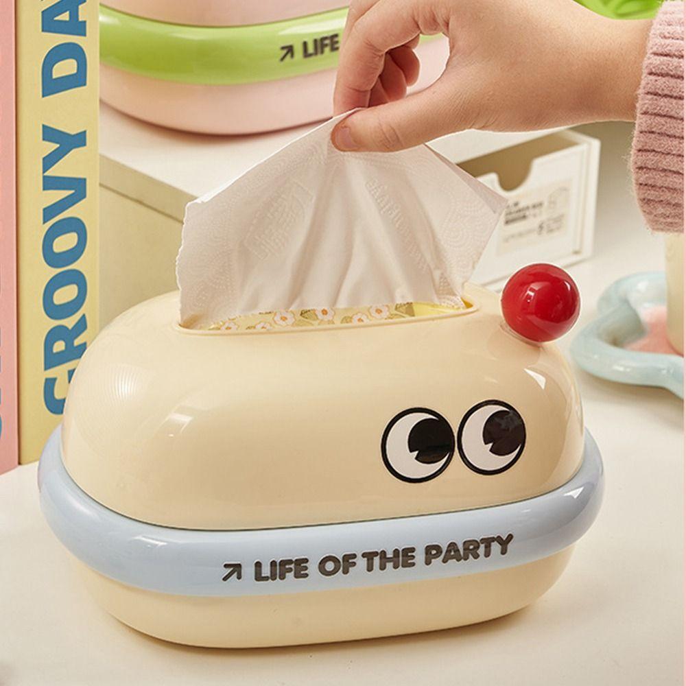 Creative Cartoon Tissue Box Big Eye Built in Spring Desktop Paper Towel Dispenser Reusable Napkin Dispenser Paper Towel Holder