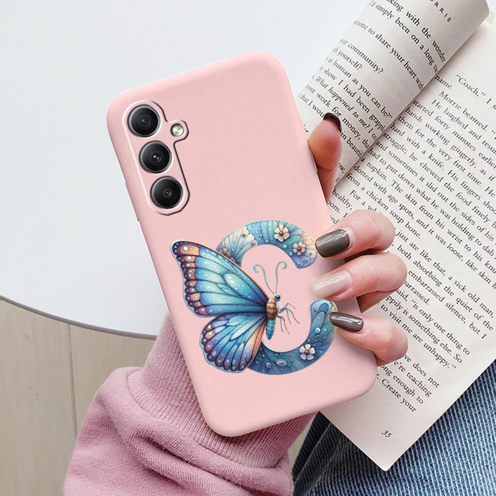 Phone Case For Samsung Galaxy A15 A25 A35 A55 A13 Colorful Letter Love Flower Butterfly Women INS Shell Fundas Bumper Soft Cover