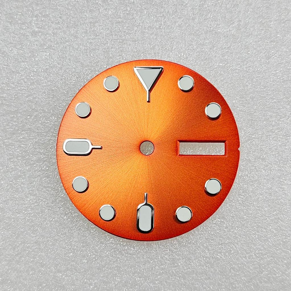 1PC 28.5mm Green Luminous Dial Watch Dial for NH36 Movement Dual Calendar Watch Faces for Men Accessories