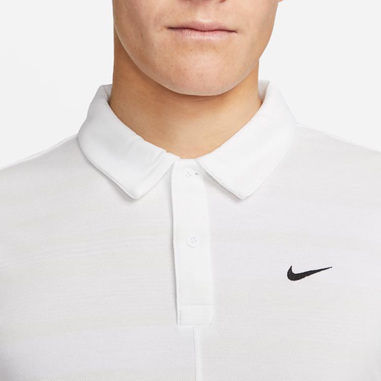Nike Мужские рубашки-поло Белый воротник-поло Умеренный прямой крой DV7907-100
