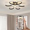 Современный светодиодный потолочный светильник 30 см, июньские цветы, черно-белый, для спальни, гостиной, ресторана, отеля, светильники для внутреннего освещения
