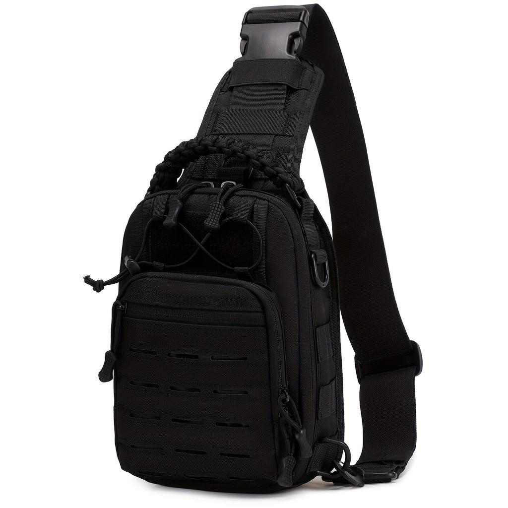 1 шт. мужская сумка через плечо, регулируемая тактическая нагрудная сумка, водонепроницаемая портативная нагрудная сумка, идеально подходящая для путешествий, кемпинга, занятий спортом на открытом воздухе