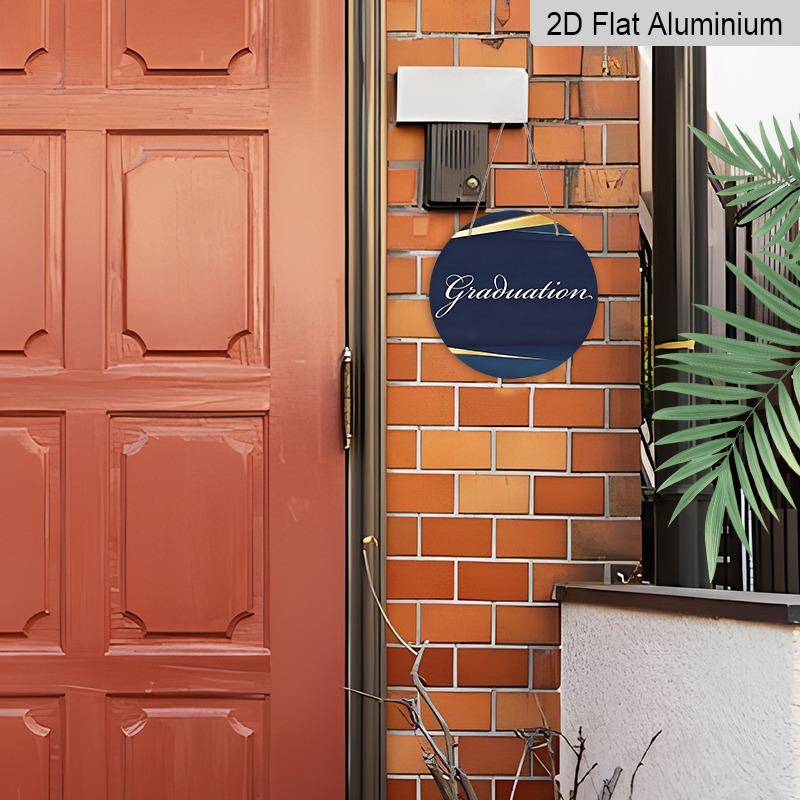 2D Flat Aluminum Graduation-themed Wall Hangings Available in Multiple Sizes, Featuring A Minimalist, Luxurious Navy Blue Design, Making Them A