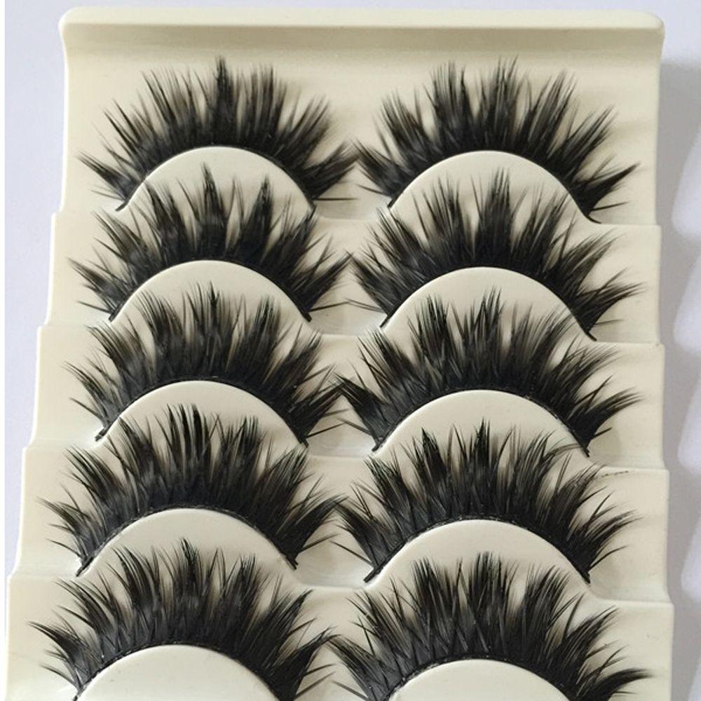 5 Pairs Women Makeup Thick Eye Lash Extensions False Eyelashes 3D Natural Black Long