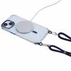 Для iPhone 15 Прозрачный чехол Совместимый с MagSafe Ударопрочный чехол для телефона из ПК+ТПУ с длинным ремешком