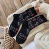 Зимние носки для девочек, Мультяшные носки из шерсти с плюшевым щенком и бантом, Милые до середины икры для девочек, Теплые для девочек