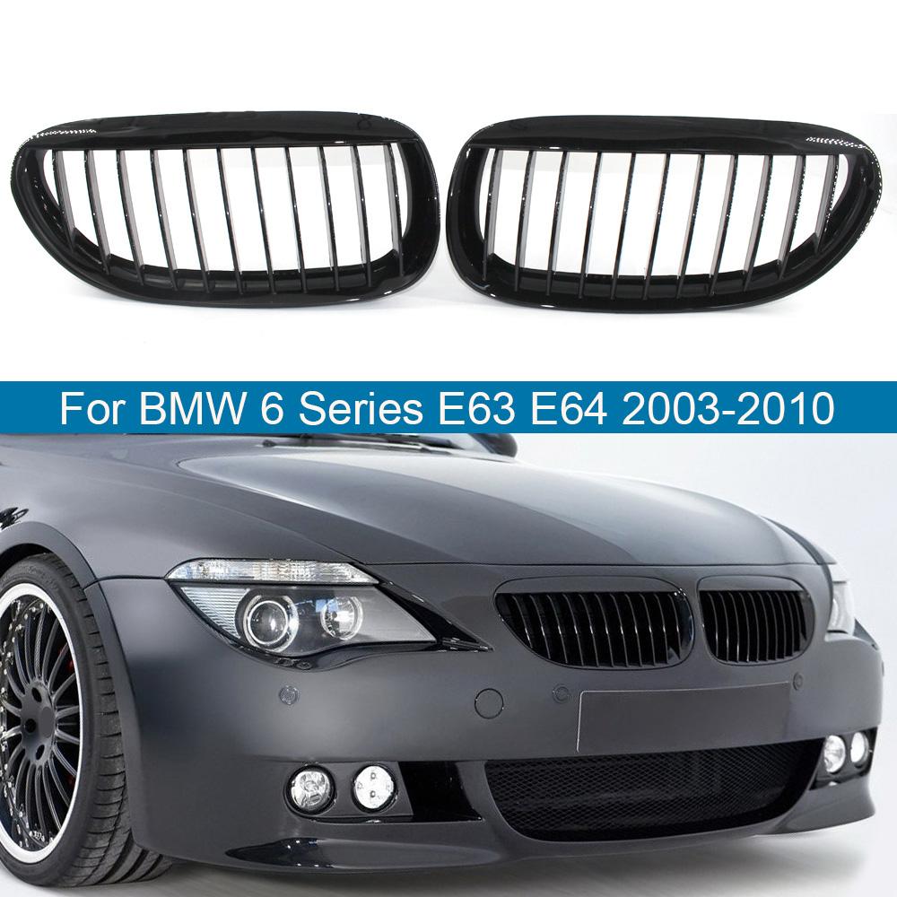 1 Pair Car Front Bumper Hood Kidney Grilles Replacement Grill For BMW 6-Series E63 E64 M6 2Door 630i 640i 650i 645ci