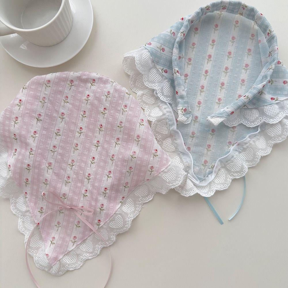 Seersucker Hair Scarf Bowknot Headband Turban Sweet Beach Vacation Hair Accessories for Girl Women