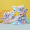 Children's Light-Up Cartoon Sneakers: 2025 Spring/Autumn Collection for Girls (Ages 1-6) - Luminous Leather Shoes