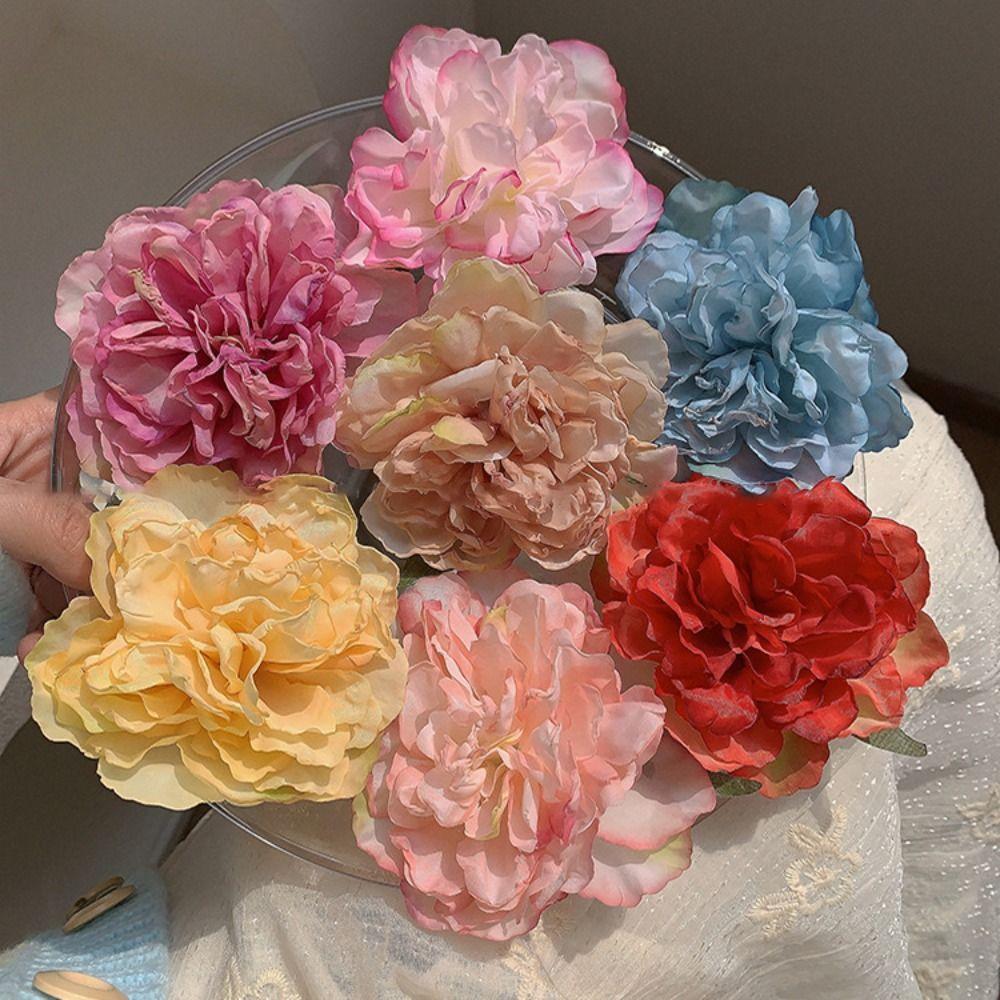 Модная заколка для волос в виде цветка пиона, красочные искусственные цветы, заколки для волос, новая имитация цветка