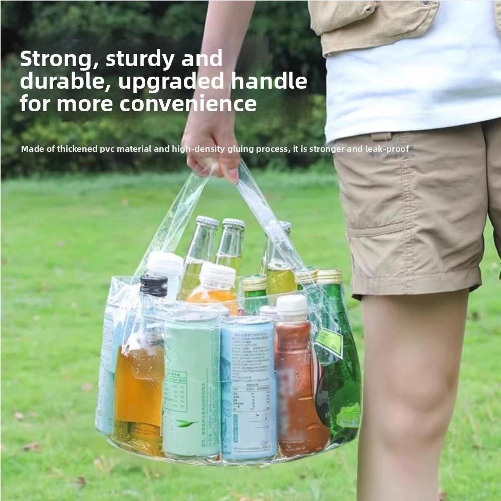 Portable Foldable Transparent Bucket 6.8L/12L Laundry Basin Camping Bucket Outdoor