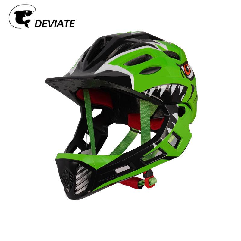 Cool Shape Full Face Bicycle Helmet for Kids for Mountain Biking and Skating Protective ABS Material Kids Bike Helmet