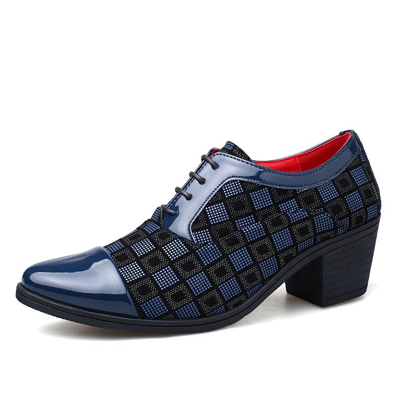 Новые модные мужские туфли в красную клетку, заостренные кожаные туфли на высоком каблуке, мужские свадебные туфли, увеличивающие рост, мужские туфли Zapatos Hombre