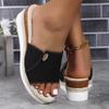 Summer Shoes for Women 20244 Rome Hemp Peep Toe Women's Wedge Slippers Outdoor Comfort Casual Ladies Slides Shoes Female Sandals