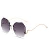 Oversized Rimless Sunglasses New Fashion Women Pink Shades Brand Design Blue Sun Glasses for Decoration Travelling Beach