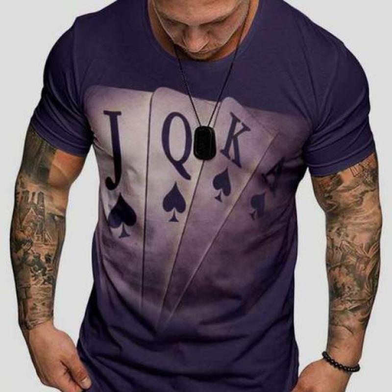 Модная мужская футболка Poker JQK 3d футболка большого размера, уличная одежда, повседневная летняя мужская одежда с короткими рукавами, топы для вечеринок, футболки