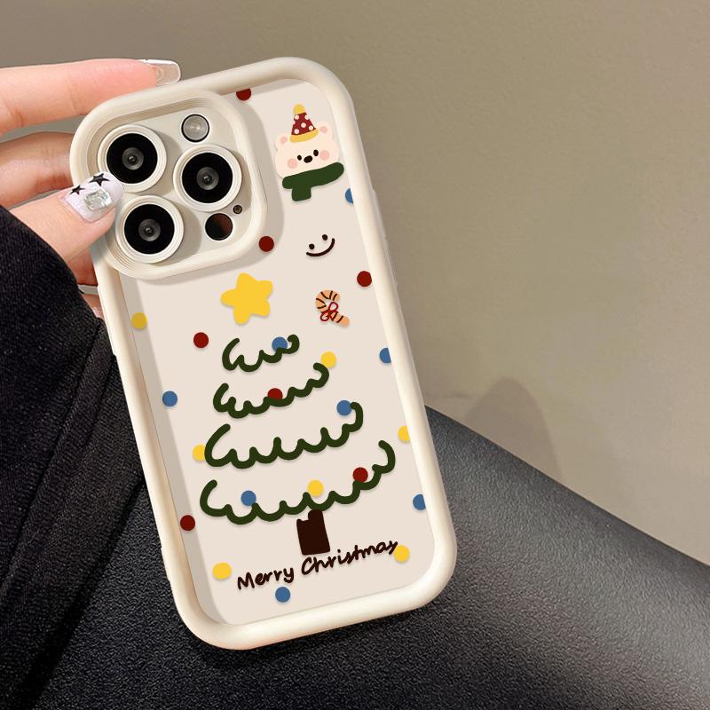 Рождественский чехол для iPhone 11 13 12 14 15 16 Pro Max XR XS Samsung A15 A55 A05 Redmi 12 13C OPPO A16 A18 Reno 11 Vivo Y17S Y12 infinix note 40