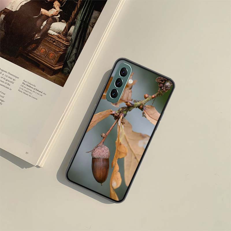 Осенний желтый лист Желуди и дубовые листья Чехол для телефона для Samsung A54 A14 A24 A34 A17 A37 A57 A55 A35 A25 A15 A07 A05S A04S A12 A2
