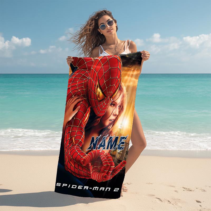 Personalized "Spider-Man: Urban Battle" Beach Towel Microfiber Beach Towel Thin Absorbent for Beach Swimming Yoga Bath Sports. 0910242