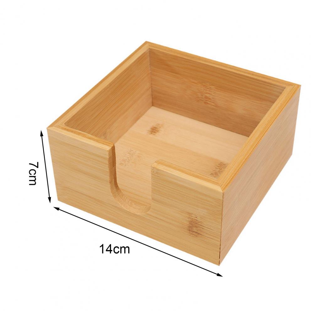 Wooden Napkin Holder Rustic Heavy Duty Square Countertop Tissue Box Restaurant Kitchen Napkin Dispenser Container Storage Box