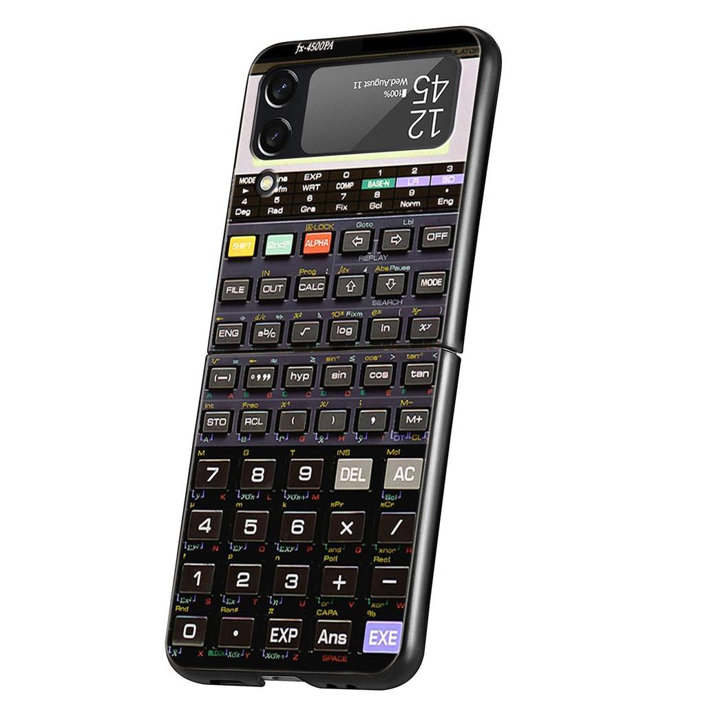 Чехол для телефона Samsung Galaxy Z Flip 3 4 5 6 Складной Черный Корпус Ретро Калькулятор Для Samsung Z Flip4 Flip5 ПК Жесткая Крышка