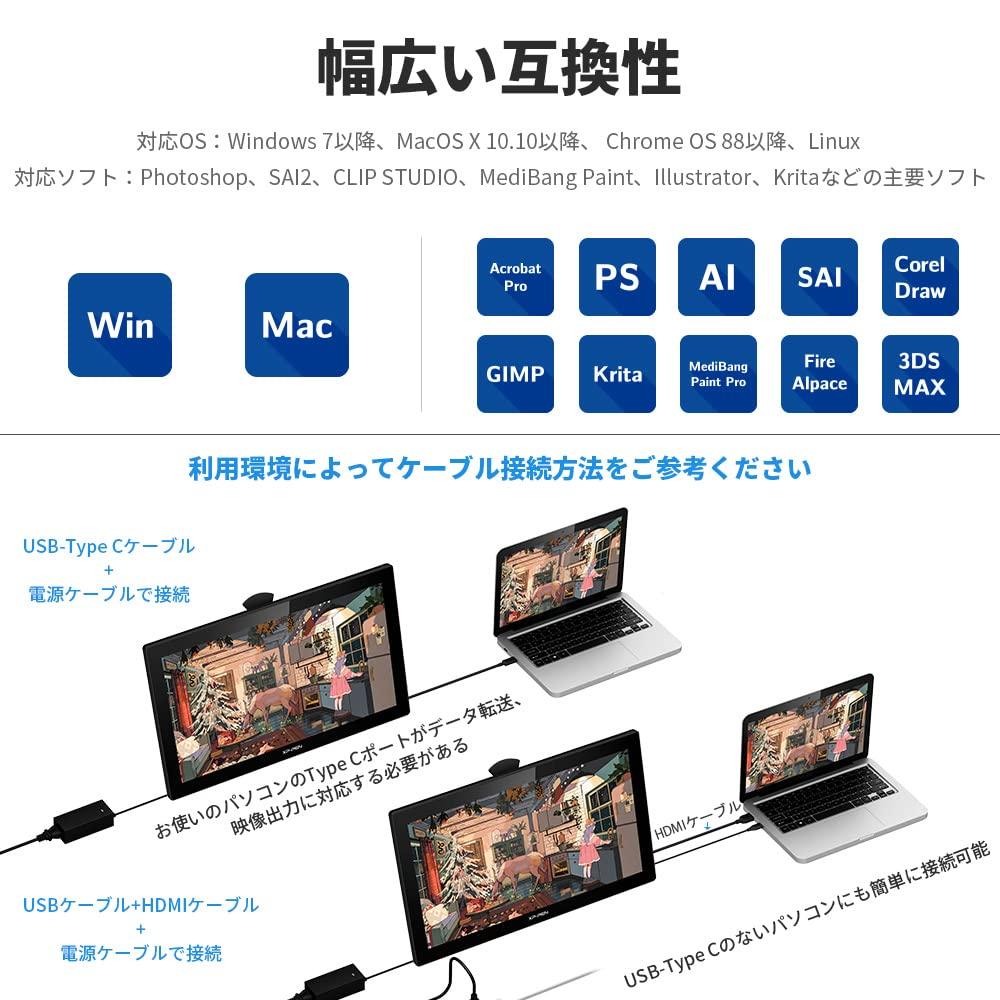 XPPen Artist 22 Second LCD Tablet with IPS Large for Illustration and Compatible with Windows and Includes Drawing Software 21.5-inch Panel, Screen,