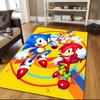 Team Sonic Flannel Pattern Square Carpet,Area Rug,Carpet Rug for Living Room Bedroom Sofa Playroom Decor,Non-slip Floor Mat